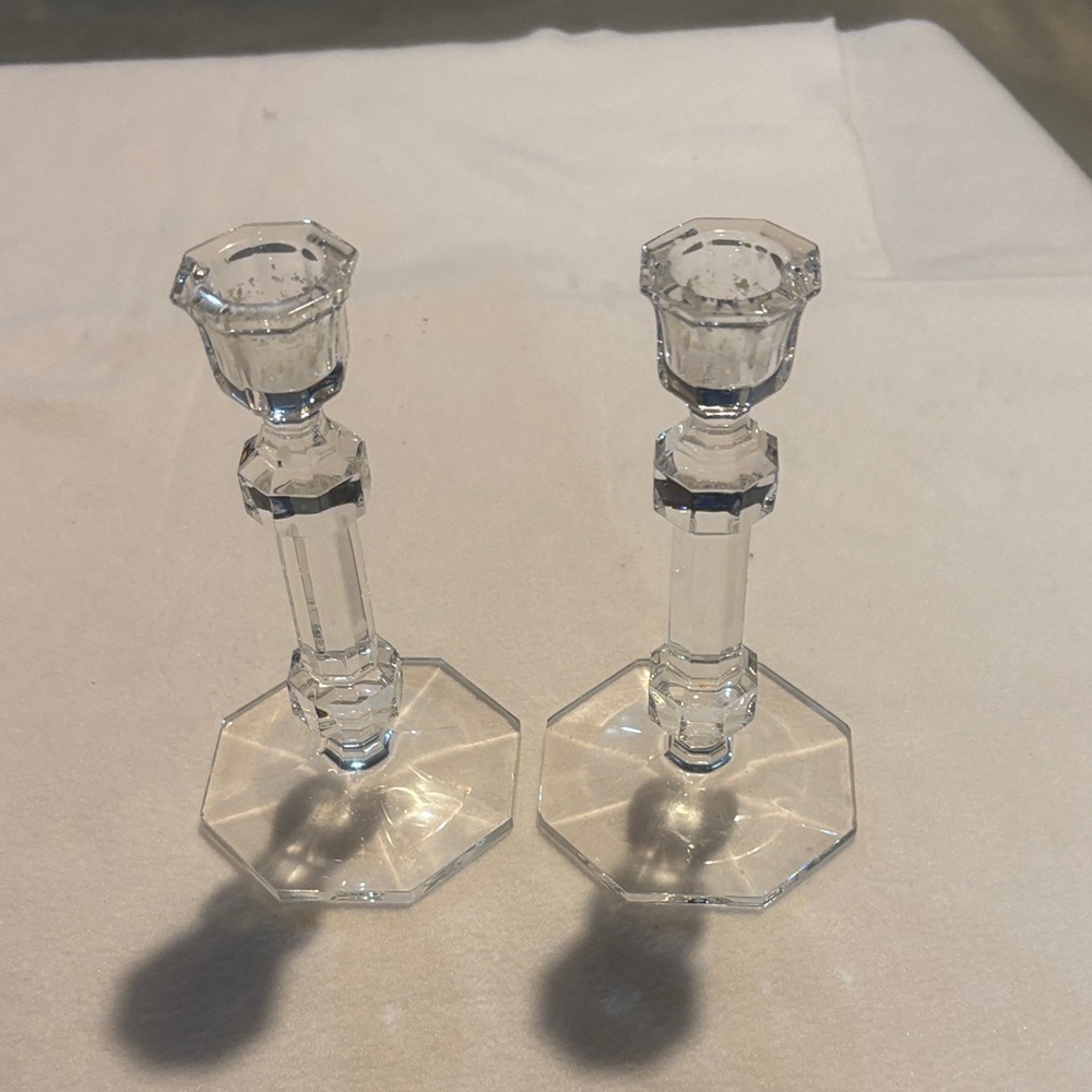Elegant Riedel Crystal Candle Holders